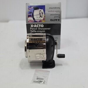 VTG 2003 X-ACTO BOSTON KS DELUXE PENCIL SHARPENER WALL MOUNT MANUAL CHROME NIB